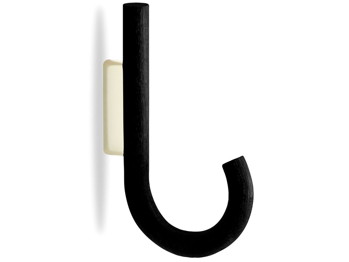 Gejst - Hook Hanger - Galge - Black hook / Brass wall mount - L2 x D12,8 x H19 cm
