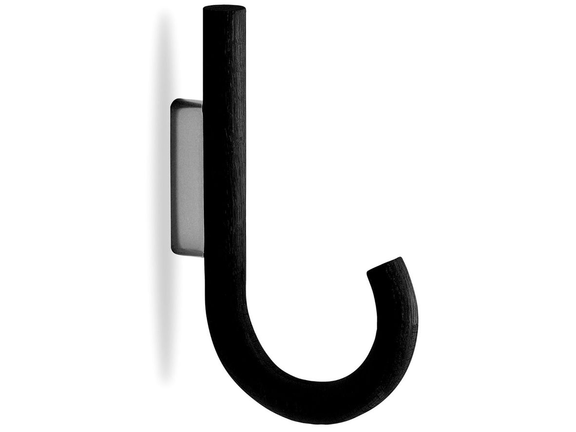 Gejst - Hook Hanger - Galge - Black hook / Black Chrome wall mount - L2 x D12,8 x H19 cm