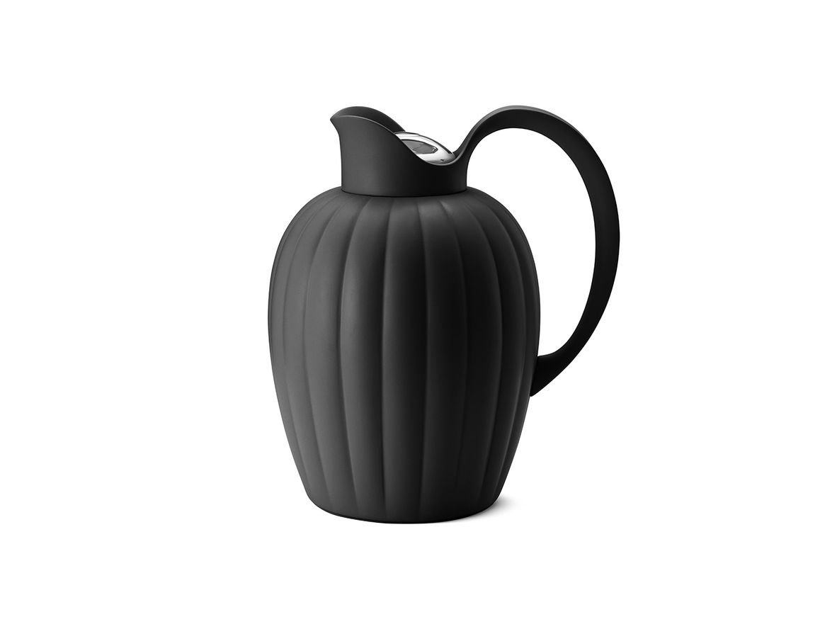 Produktfoto för Georg Jensen - Bernadotte Thermo Jug W. Push Stopper - Termos - 1L - Midnight Black - W0 x D19.9 x H25.6 cm