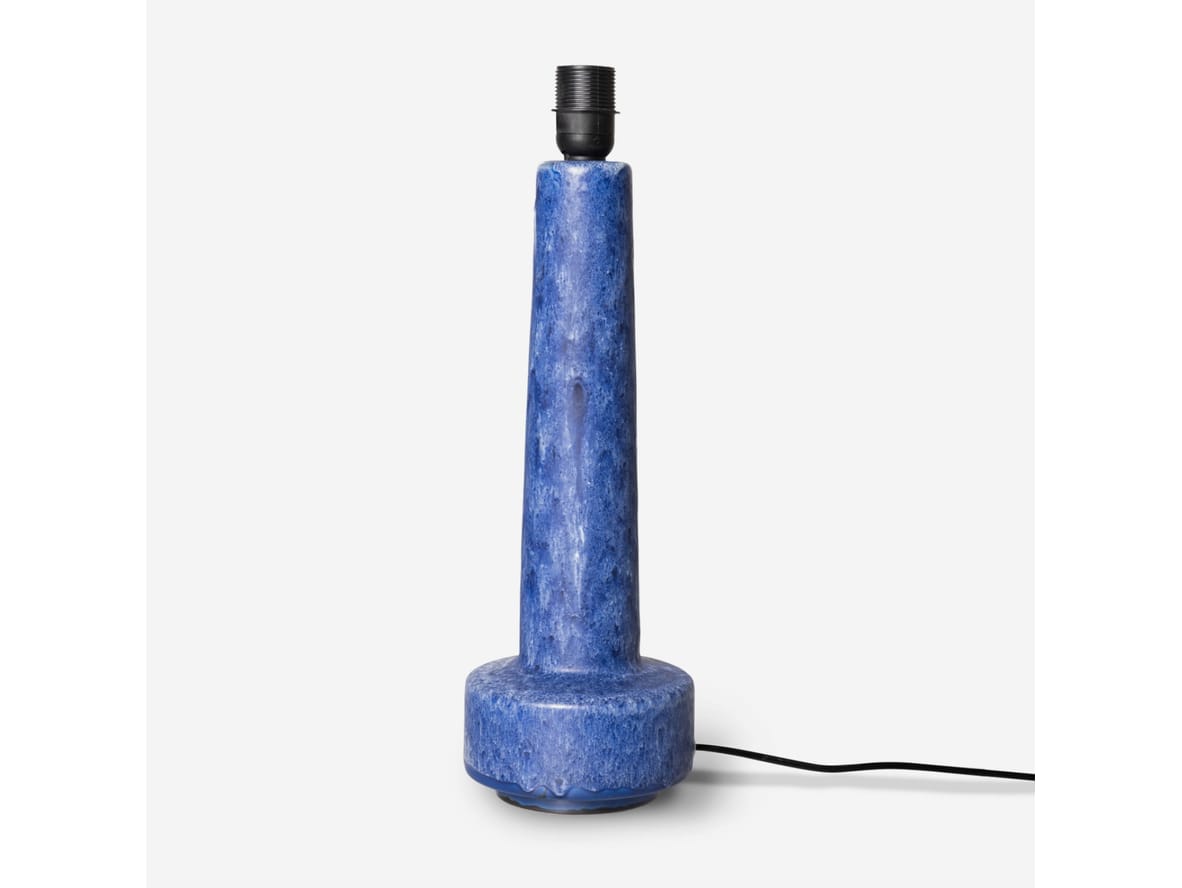 Produktfoto för HKLiving - Retro Stoneware Lamp Base - Lampfot - Blue - 15 x 15 x 48 cm