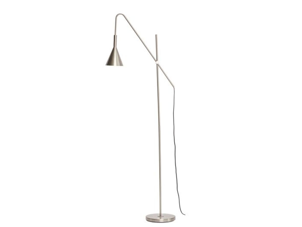 Hübsch - Rope Floor Lamp - Golvlampa - Brushed Nickel - 66x167cm