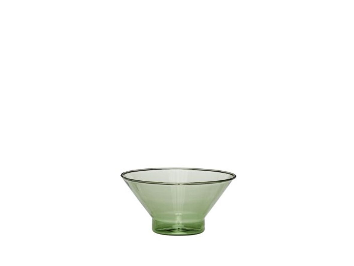 Hübsch - Flora Bowl - Skål - Green - ø15xh7cm