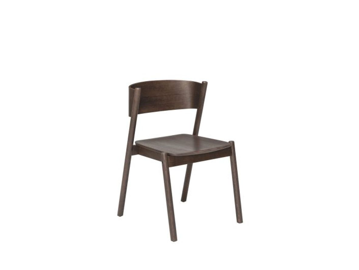 Produktfoto för Hübsch - Oblique Dining Chair - Matstol - Dark Brown - 55x51xh80cm