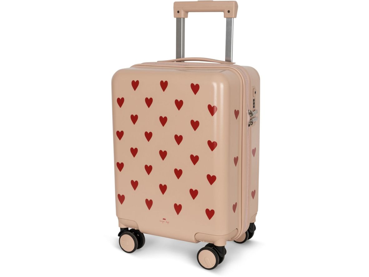 Image of Konges Sløjd - Travel Suitcase - Resväska - Hearts - H:35 x W:34 x L:21 cm