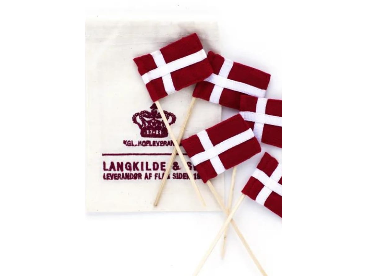 Produktfoto för Langkilde & Søn - Lagkageflag Af Stof - Flagga - Danmark - 13 cm