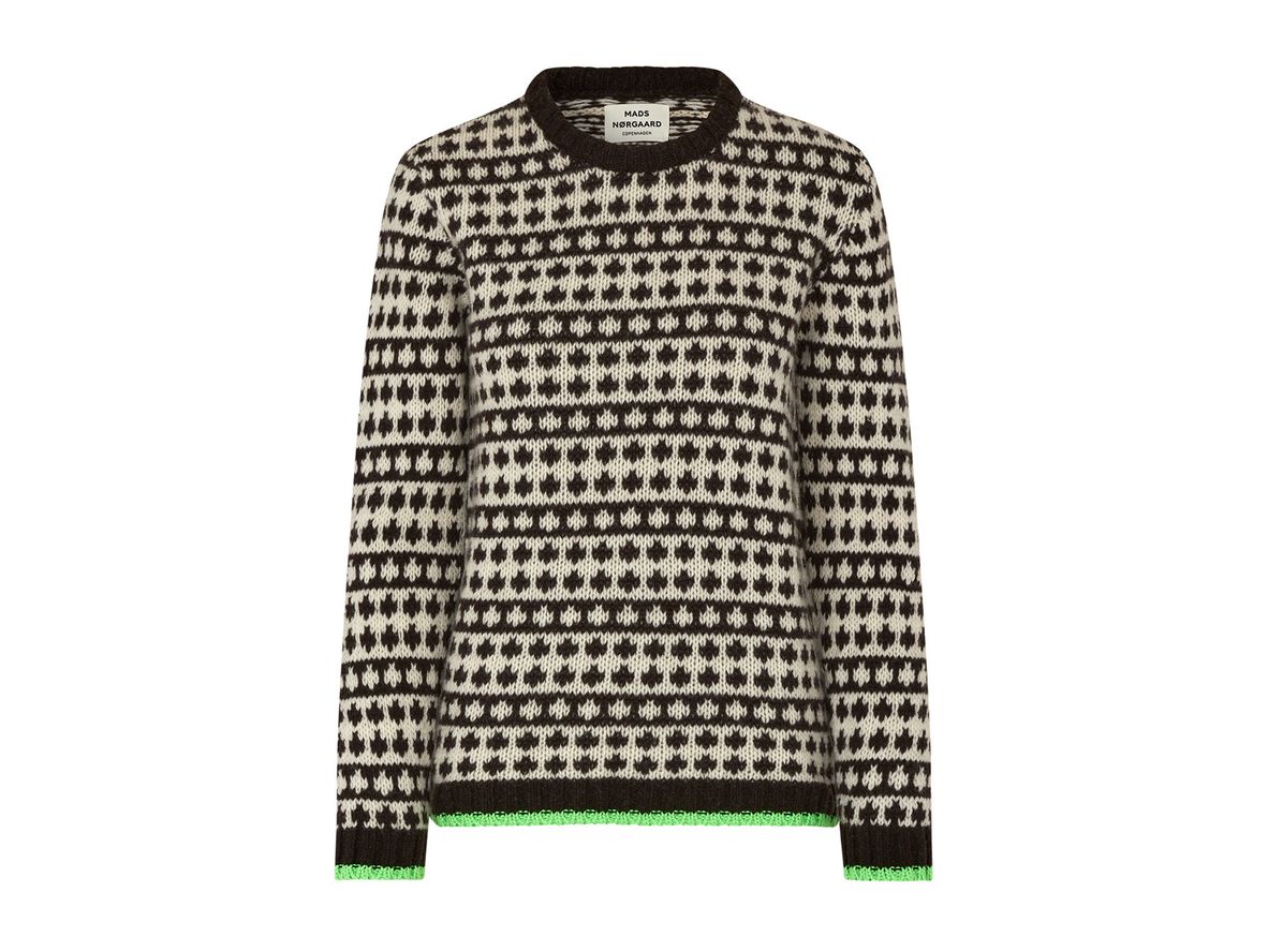 Mads Nørgaard - Recycled Iceland Kimilla Sweater - Stickat - Black Coffee/Winter White - S