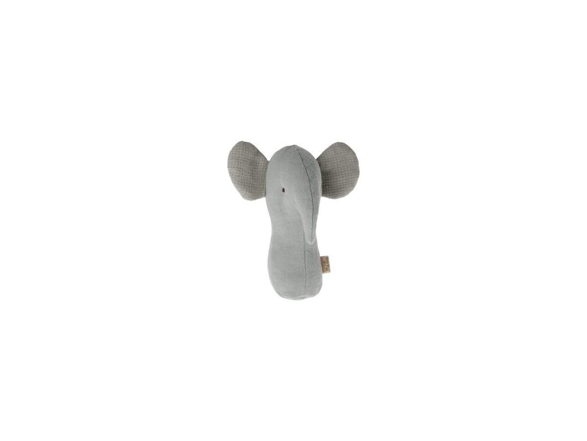 Produktfoto för Maileg - Lullaby Friends - Skallra - Elephant rattle - Light dusty blue - H:11 cm