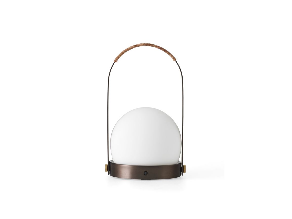 Audo Copenhagen - Carrie table lamp - Portable - Bordslampa - Bronzeret Messing / Læder - H24,5 x D13,5 x W15,3 cm