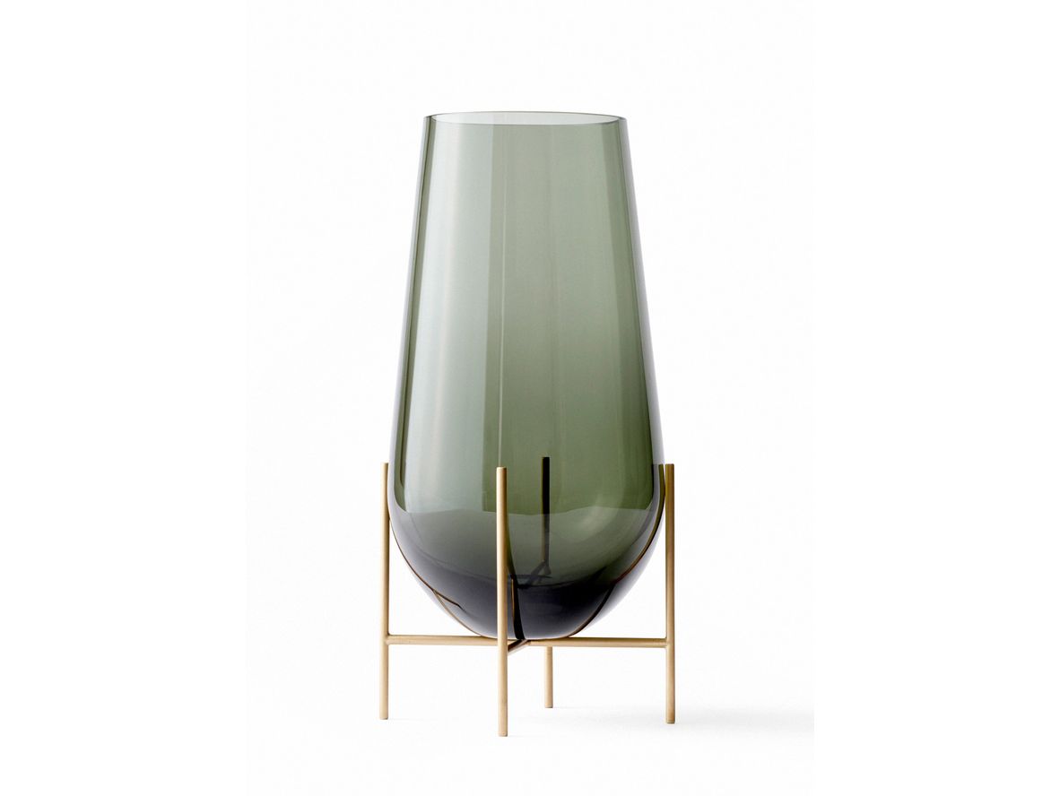 Audo Copenhagen - Èchasse Vase - Vas - Large - Smoked / Brushed Brass - H60 x Ø20-30 cm