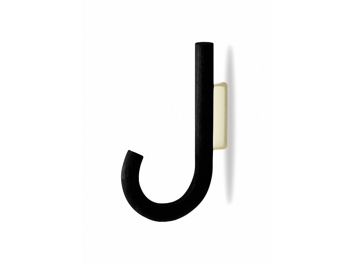 Produktfoto för Gejst - Hook Hanger - Galge - Black hook / Brass wall mount - L2 x D12,8 x H19 cm