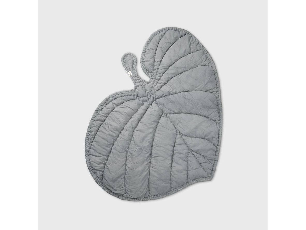 NOFRED - Style Leaf Blanket - Barnens matta - Grey - W:110 x L:125 cm (2 cm thick)