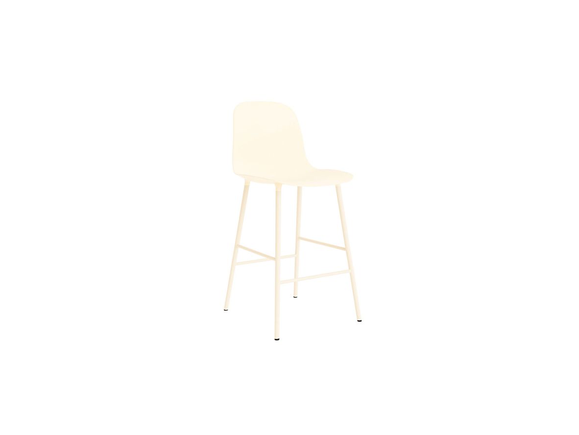 Image of Normann Copenhagen - Form Bar Chair 65 cm Steel - Barstol - Cream - H100 x W48 x D52 x SH65 cm