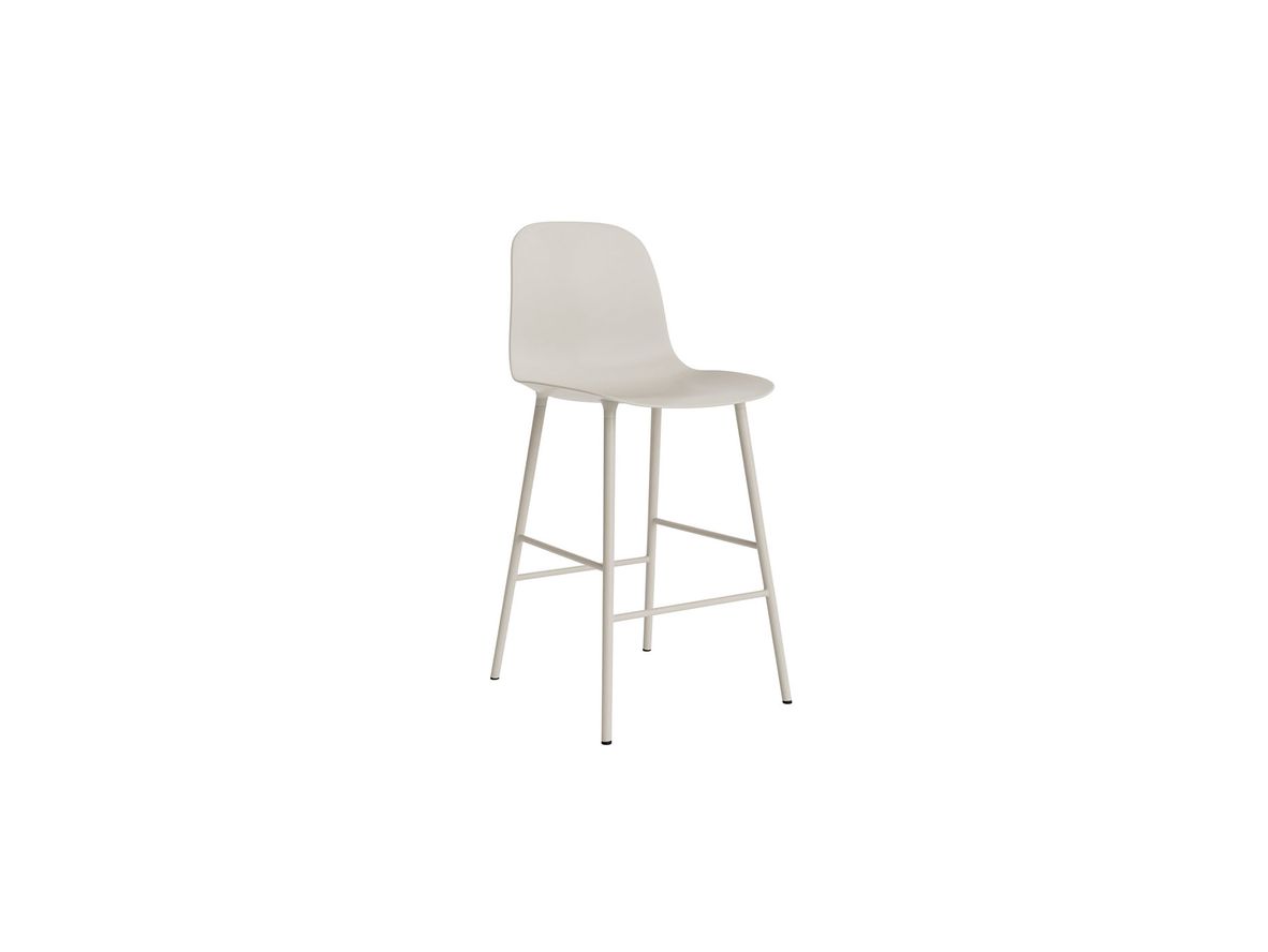 Image of Normann Copenhagen - Form Bar Chair 65 cm Steel - Barstol - Light Grey - H100 x W48 x D52 x SH65 cm
