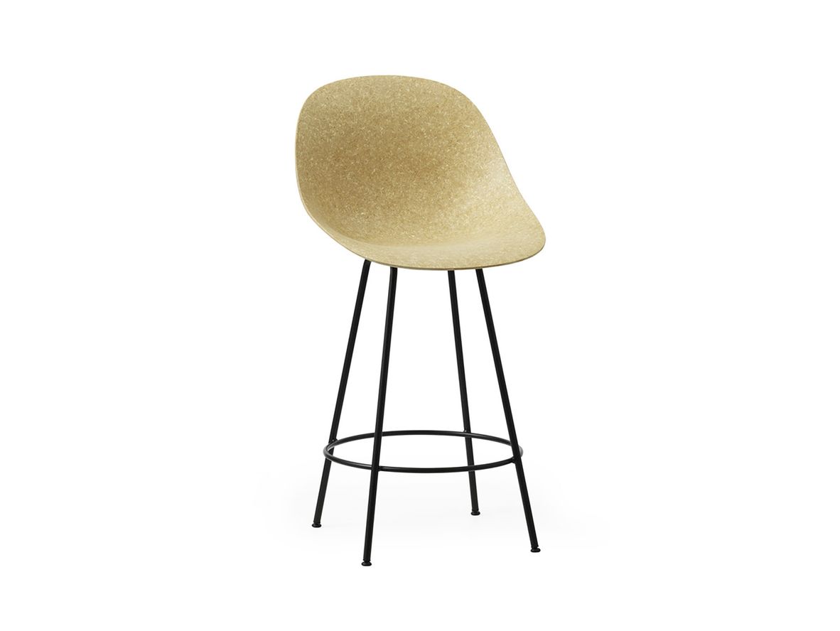 Image of Normann Copenhagen - Mat Bar Chair 65 cm Steel - Barstol - Hemp / Black Steel - H101 x W51,6 x D55 x SH65 cm