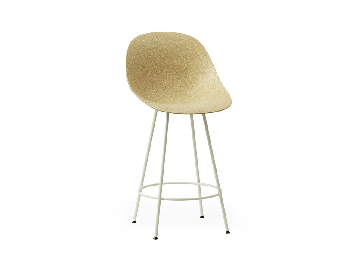Image of Normann Copenhagen - Mat Bar Chair 65 cm Steel - Barstol - Hemp / Cream Steel - H101 x W51,6 x D55 x SH65 cm