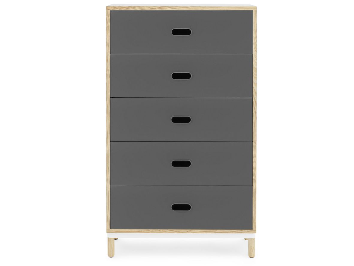 Normann Copenhagen - Kabino Dresser - Byrå - Grey / 5 drawers - L: 74,2 x D: 41 x H: 127 cm