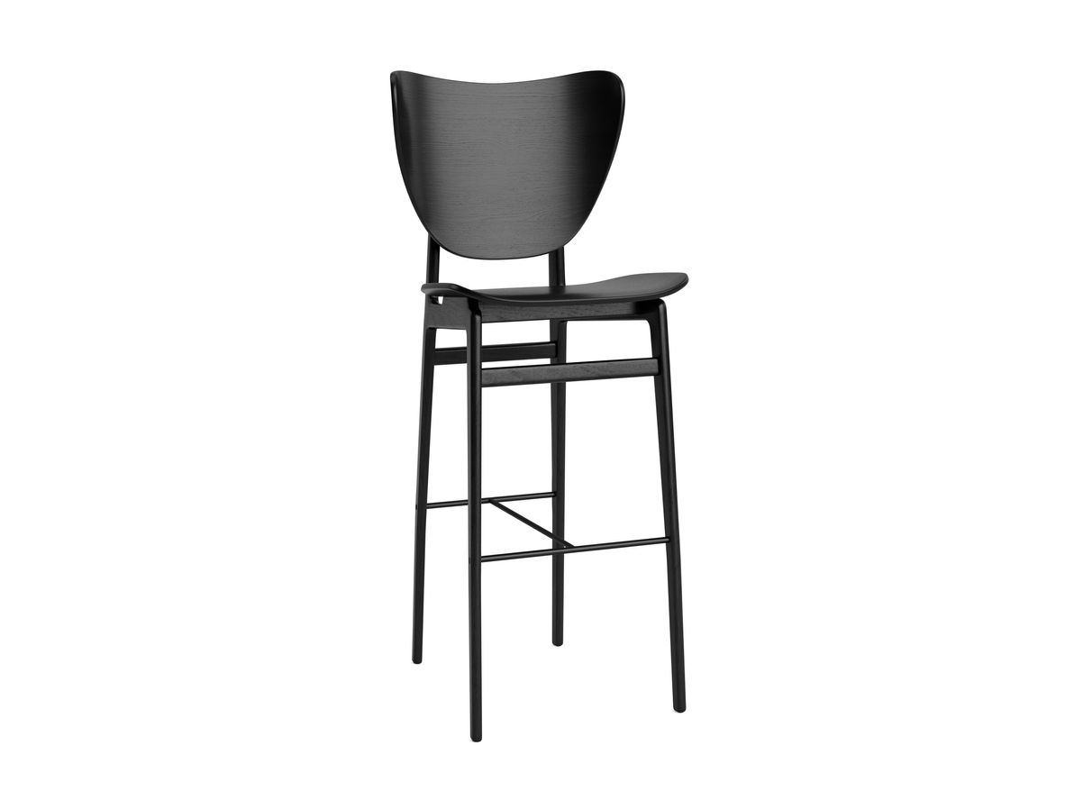 NORR11 - Elephant Bar Chair - H75 - Barstol - Stel: Black / Polstring: Solid - W46 x D52 x H111 x SH75 cm