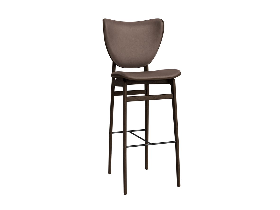 NORR11 - Elephant Bar Chair - H75 - Barstol - Stel: Dark smoked / Polstring: Dunes - Dark Brown 21001 - W46 x D52 x H111 x SH75 cm