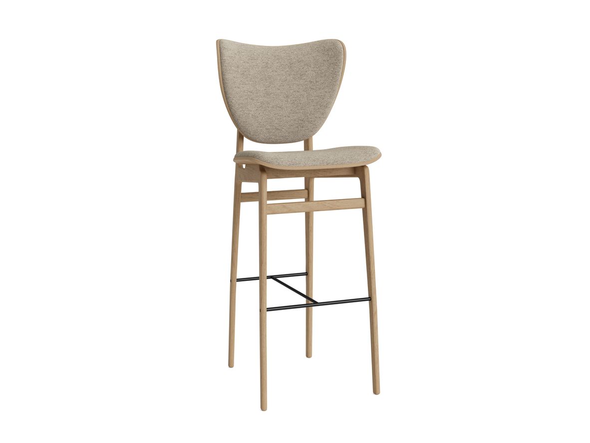 NORR11 - Elephant Bar Chair - H75 - Barstol - Stel: Natural / Polstring: Barnum - Barnum Col 3 - W46 x D52 x H111 x SH75 cm