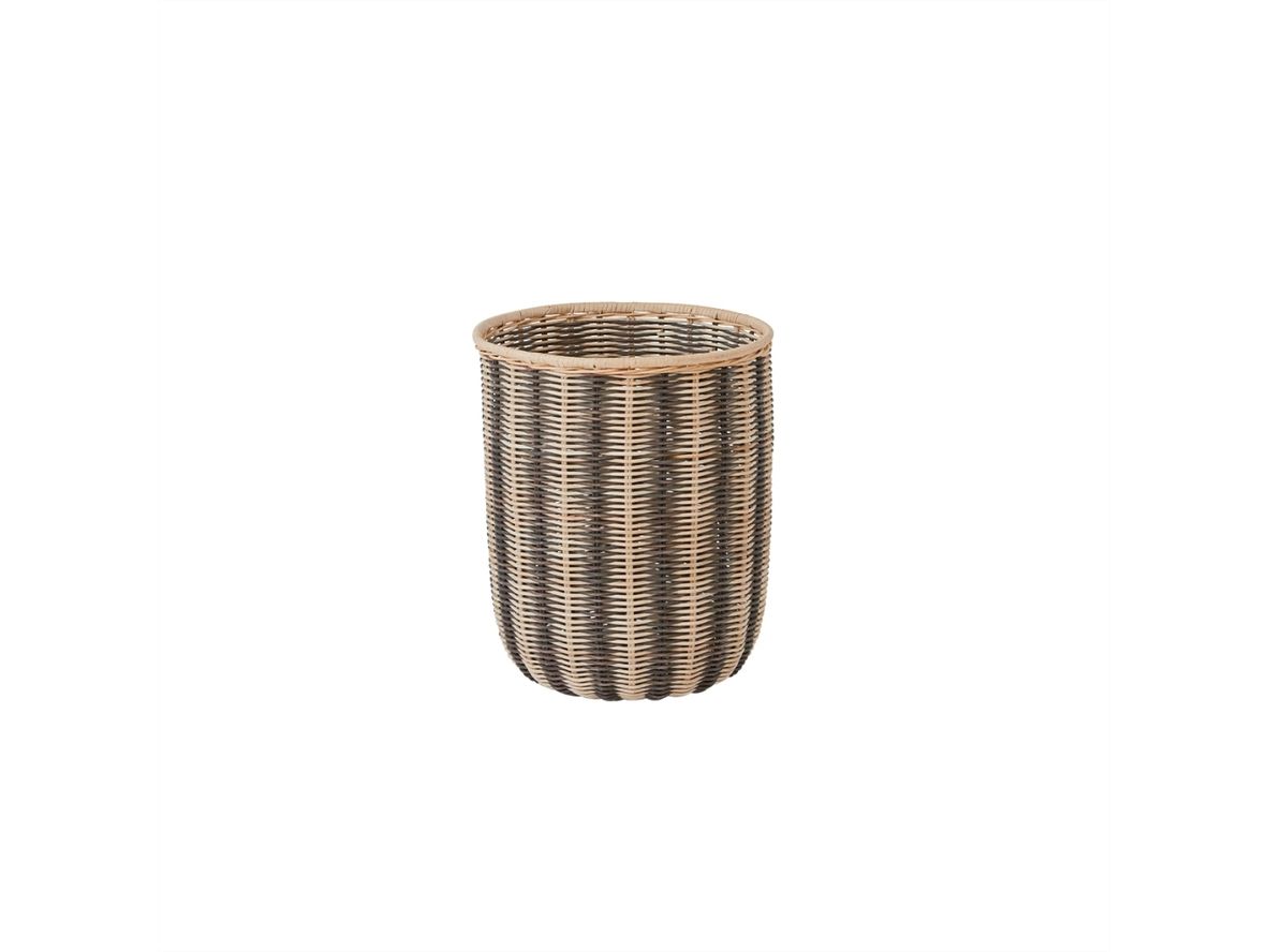 OYOY LIVING - Striped Storage Basket - Korg - Nature / Black - Ø37 x H42 cm