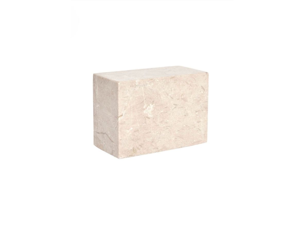 Produktfoto för OYOY LIVING - Savi Marble Bookend - Bokstöd - 103 Beige (Square) - H7 x L10 x W5 cm