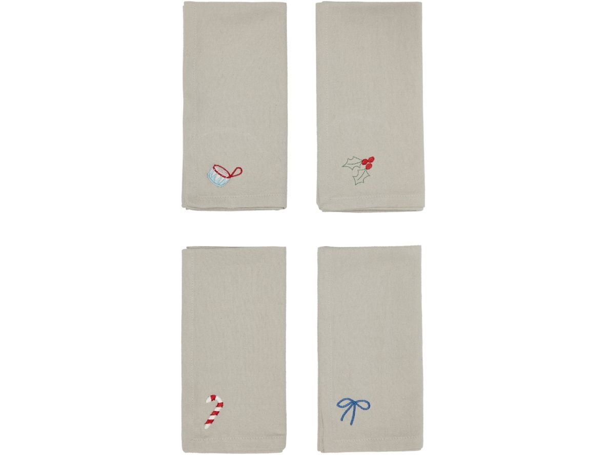 Produktfoto för OYOY LIVING - Christmas Napkin - Pack of 4 - Servetter av tyg - 306 Clay - L45 x W45 x H0,1 cm