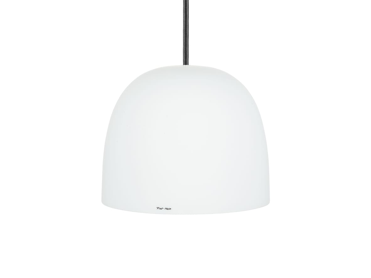 Piet Hein – Super215 Mm Pendel  – Hängsmycke – SUPER215 mm Pendel Opal-glas (E27 60W) – SORT ledning 3m – H17.3 x W21.5 D21.5 cm