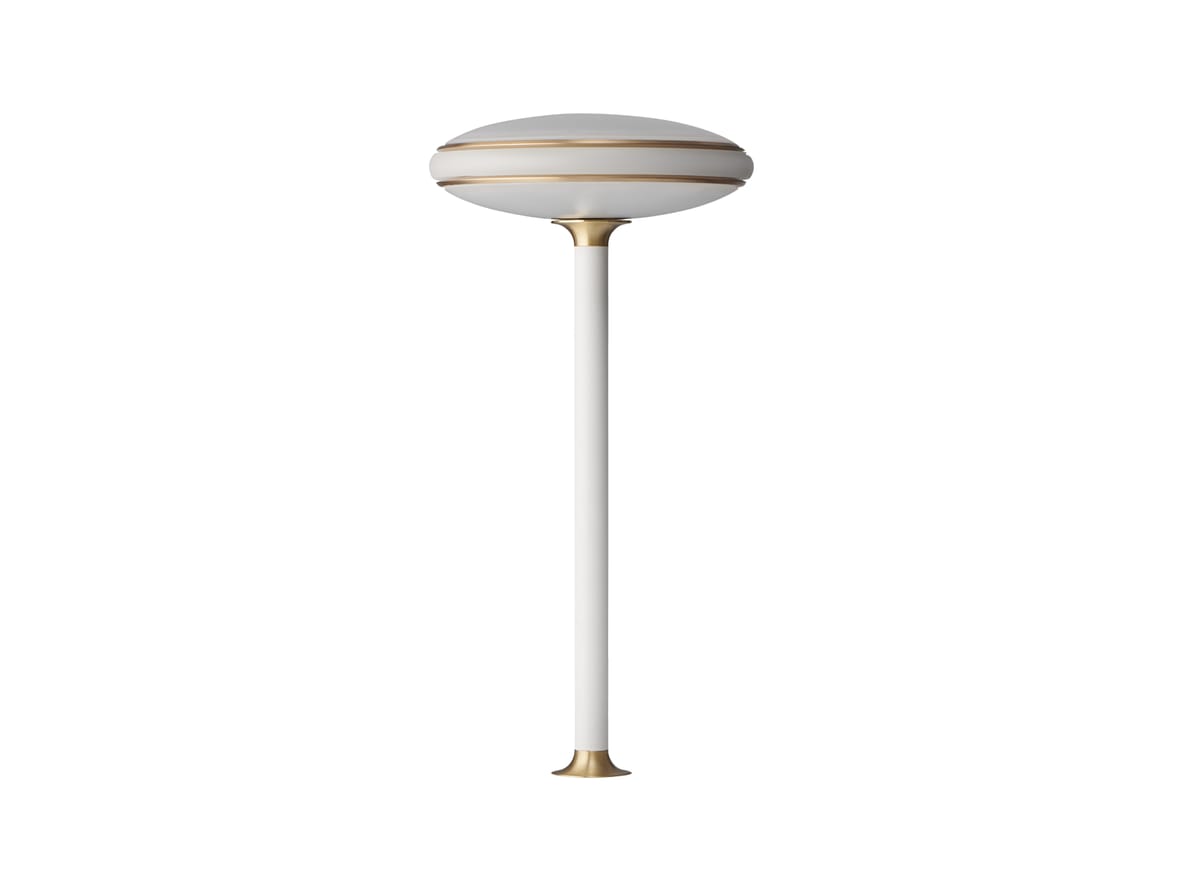 Shadelights – ØS1 Table lamp – fixed with node – Bordslampa – White / Brass – H26,6 x W13 x 13 cm