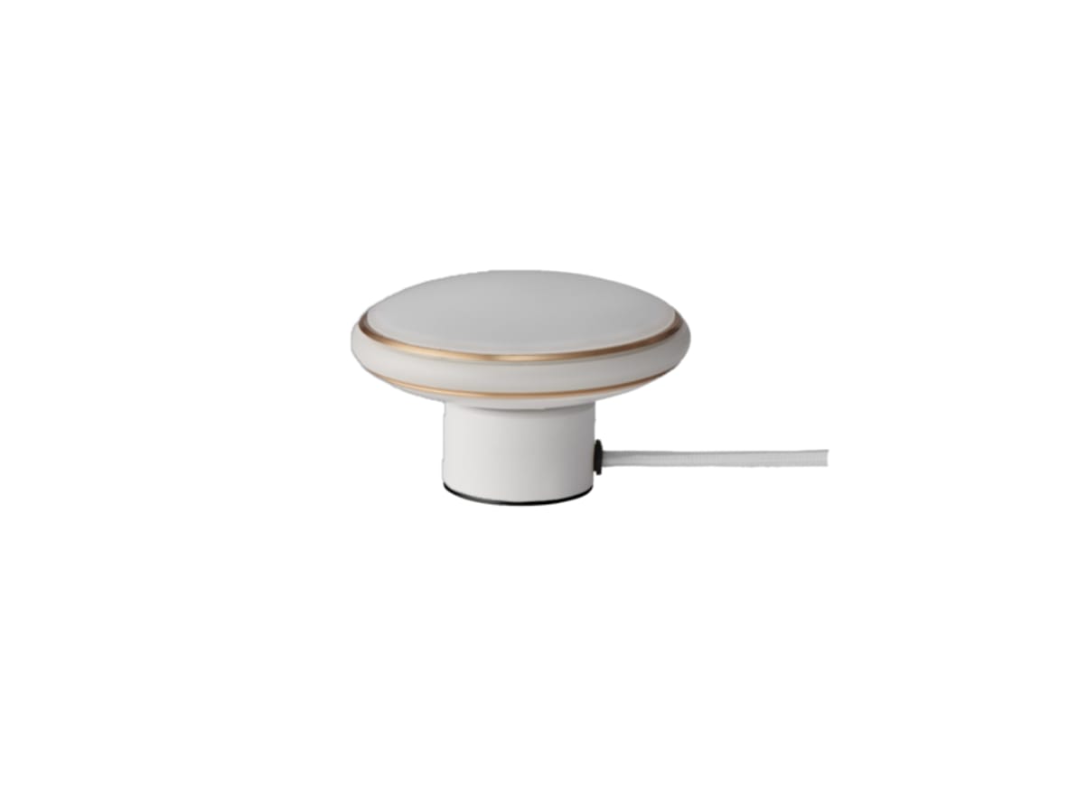 Shadelights – ØS1 Table lamp mini with node – Bordslampa – White / Brass – H8 x W13 x D13 cm