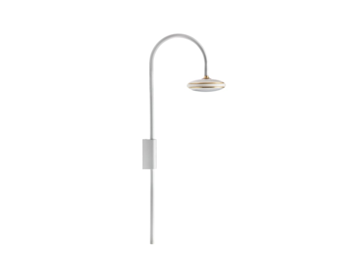 Shadelights – ØS1 Swan lamp with node – Vägglampa – White / Brass – H70 x W13 x D22 cm