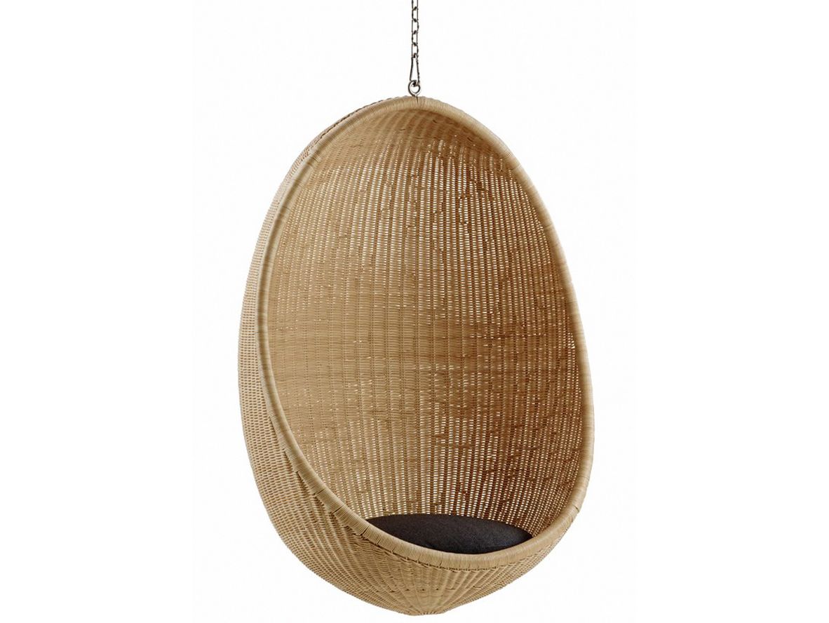 Produktfoto för Sika - Nanna Ditzel Hanging Egg Chair Rattan - indoor model - Hängande stol - Natur - H125 x W85 x D75 cm