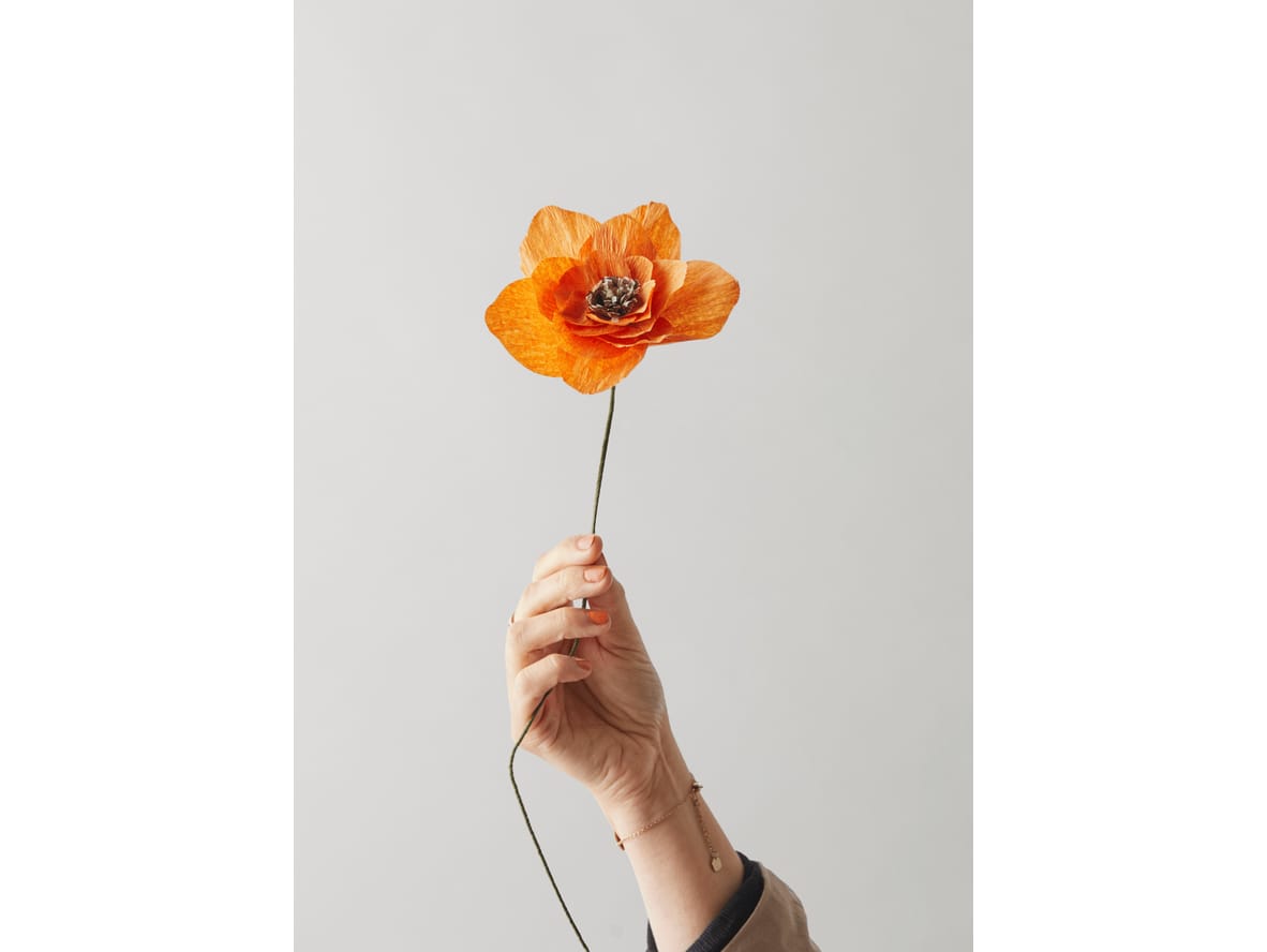 Produktfoto för Studio About - Paper Flower, Poppy - Paper Flowers - Orange - Ø 120mm