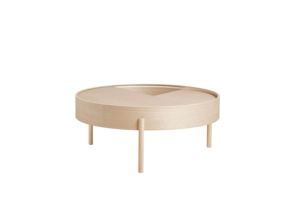 Produktfoto för Woud - Arc Side and Coffee Table - Kaffe bord - White Pigmenteret Ash - Coffee Table - Ø66 x H38 cm