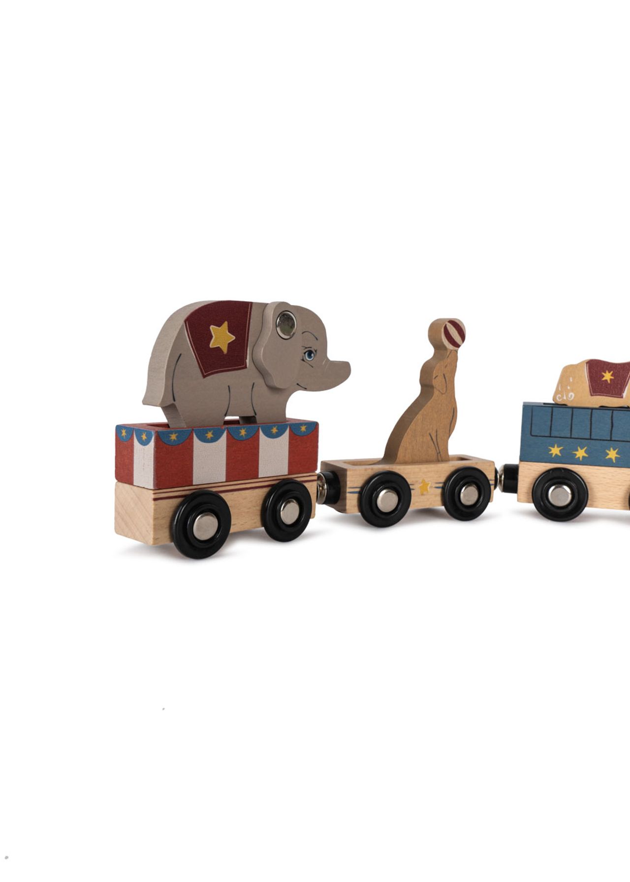 Hot Wooden Train with Animals