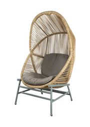 Seat: Cane-line Weave, Natural U 1 / Frame: Dusty Green, Aluminium / Cushion: Taupe, Cane-line AirTouch