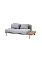 Sofa: Light Grey Cane-line AirTouch / Back: Light Grey Cane-line AirTouch / Side: Teak