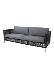 Sofa: Black/Anthracite Cane-line Weave / Cushion: Grey Cane-line Natté