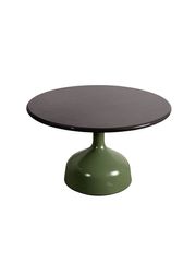 Frame: Olive Green, Aluminium / Tabletop: Black, Glazed Lava Stone