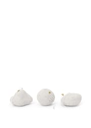 Snowball Ornaments - Set of 3 - White