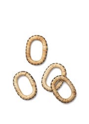 Weave Napkin Rings - Set of 4 - Natural/Black