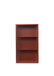 Haze Wall Cabinet - Reeded Glass - Oxide Red