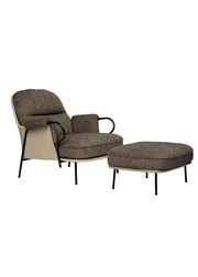 black/brown armchair & ottoman