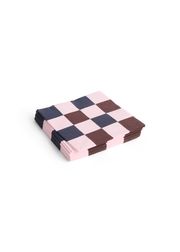 Light Pink, Bordeaux and Black - Medium Check / Set of 20 - Lunch