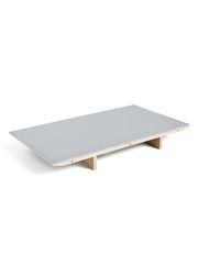 Grey Linoleum Top / Lacquer plywood edge / Lacquer oak crossbar