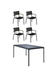 Black Table/Bamboo Chairs