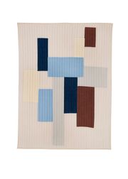 Jou Kanika wallhangign quilt 90 x 120 cm / blue - Creme, hvid, brun og blå nuancer