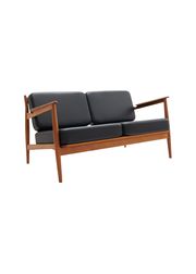 Frame: Oiled teak / Armrests: Oiled teak / Cushions: Savanne 30314 black