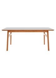 Frame: Lacquered oak / Tabletop: Grey linoleum w/oak edge - 120x60