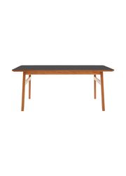 Frame: Lacquered oak / Tabletop: Black linoleum w/oak edge - 120x60