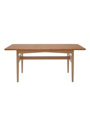 Frame: White oiled oak / Table top: Oiled teak veneer w/solid teak edge